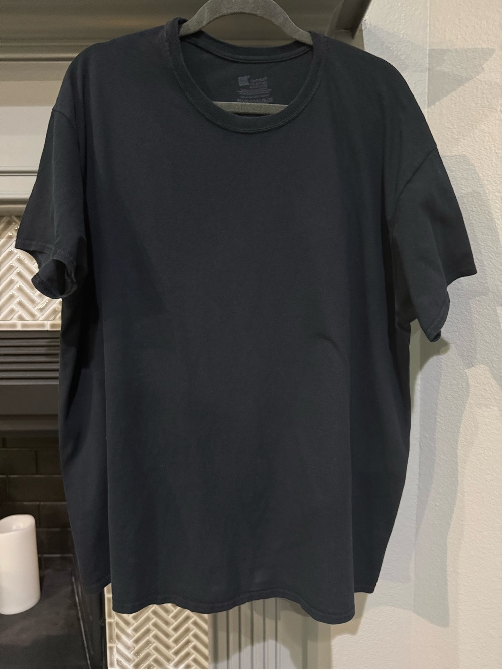 Hanes Men's Black Short Sleeve Crew Neck Tee